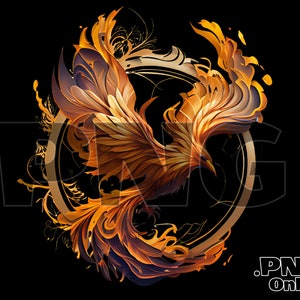 Phoenix Profile PNG, Phoenix Fantasy Clip Art, Phoenix PNG Transparent background, Fire and Flames, Instant downloadable, Digital Art