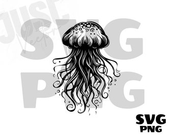 Jellyfish SVG,  jellyfish cut file, Jellyfish clipart, Jellyfish png, jellyfish silhouette, Jelly Fish Clipart, Digital Download