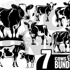 7 design Cow bundle svg, Cow Animal SVG, Cow Face SVG, Cow head svg file for Cricut, Farm Life svg, Heifer Svg, Instant Digital Download.