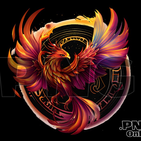 Phoenix Profile PNG, Phoenix Fantasy Clip Art, Phoenix PNG Transparent background, Fire and Flames, Instant downloadable, Digital Art