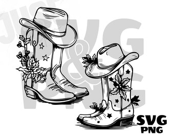 Cowboy Boots svg, Cowgirl Boots svg, Western Boots svg, Western Svg, Cowboy SVG, Cowboy Boot Silhouette, Cowboy Clipart, Instant Download