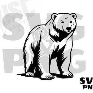 Niedźwiedź polarny SVG, sylwetka niedźwiedzia polarnego, niedźwiedź polarny PNG, wektor niedźwiedzia polarnego, clipart niedźwiedzia polarnego, plik svg Cut Digital Instant Download