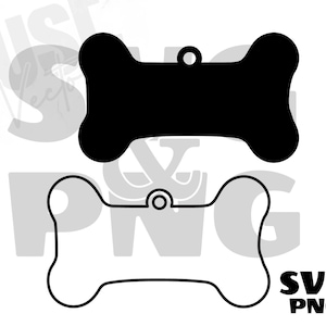 Dog Bone Tag SVG, Dog Bone Tag Clipart, Dog Bone Cricut File, Dog Bone Silhouette, Dog Tag Outline, Dog Bone Tag Png, Instant Download