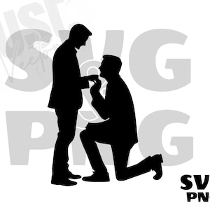 Couple d'hommes gays LGBTQ, proposition de couple de mecs gays sur le genou, mariage gay d'hommes, couple Lgbt, mariage Gay svg, couple de même sexe, téléchargement numérique