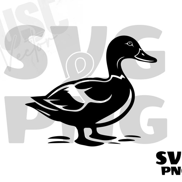 Duck Svg, Duck Clipart, Duck Png, Duck Silhouette, Wild Duck svg, Farm Animals svg, Domestic Animal Cut File, Instant Digital Download