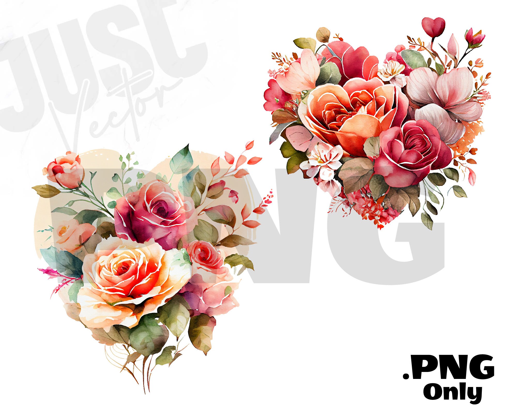 20 Designs of Vintage Floral Heart Png Valentine's Day - Etsy