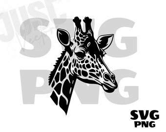 Giraffe Svg, Giraffe Face svg, Giraffe Head svg, Giraffe silhouette, Giraffe Mascot, Giraffe clipart, digital download, Instant Downloader