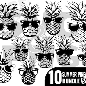 Pineapple SVG, Summer vibes, Pineapple with sun glasses SVG, Pineapple svg, Pineapple, Summer SVG, Files for cut, Instant download.