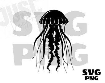 Jellyfish SVG,  jellyfish cut file, Jellyfish clipart, Jellyfish png, jellyfish silhouette, Jelly Fish Clipart, Digital Download