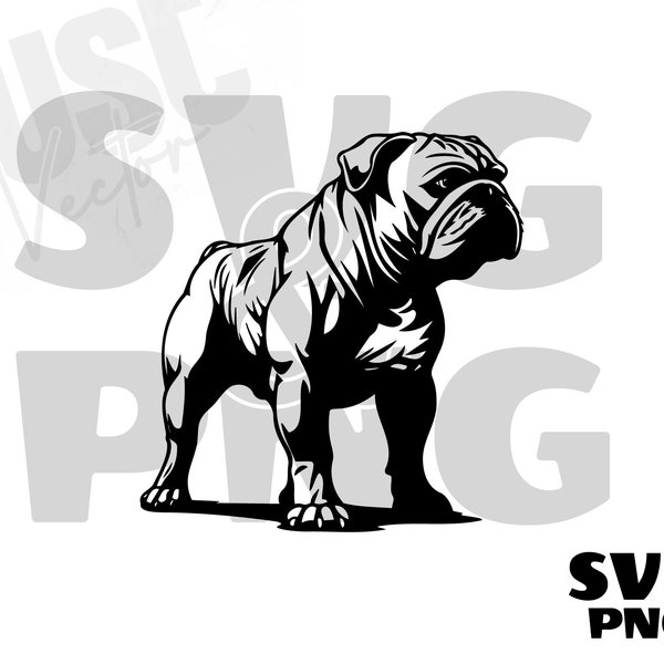 Bulldog Head SVG, Bulldog Face Vector, Bulldog Clipart, Dog SVG, Bulldog silhouette, Dog Breed Vector, Digital Download