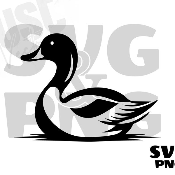 Duck Svg, Duck Clipart, Duck Png, Duck Silhouette, Wild Duck svg, Farm Animals svg, Domestic Animal Cut File, Instant Digital Download