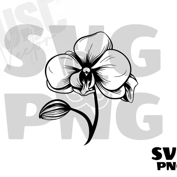 orchid flower SVG, orchid SVG, Flower Svg, orchid flower Clipart, orchid Silhouette, orchid flower Files Cricut, Instant Digital Download