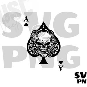 Ace of Spades Skull svg, Ace of Spades Skull, Ace of Spades Skull T-Shirt Design, silhouette Ace of Spades Skull, Instant Digital Download