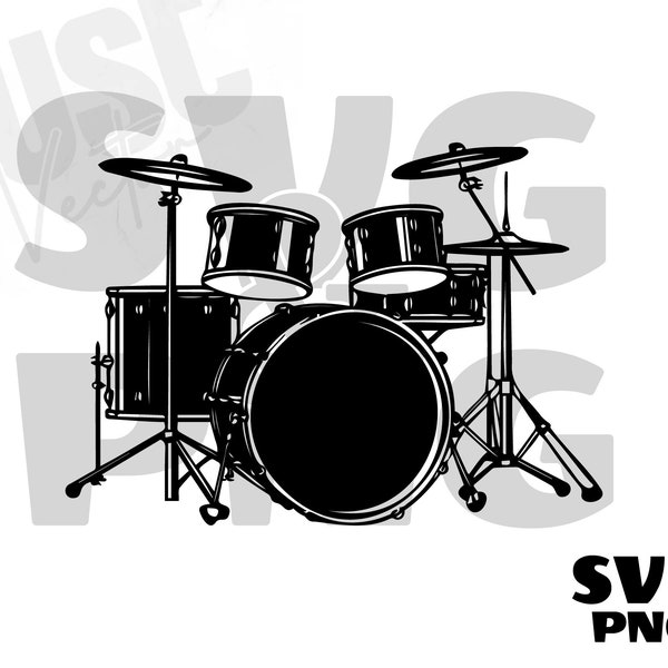 Drum svg, Drummer svg, Drum silhouette, drum set svg, Drummer cut files, Drums PNG, Music Drums Rock Band Cricut, Instant Digital Download