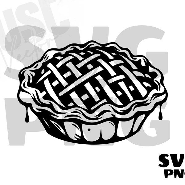 pie SVG, pie PNG, pie Clipart, pie Silhouette, pie cut file, pie food Svg, Pie Baking Dessert, Bakery Food, Instant Digital Download