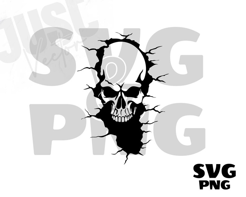 Scull File Skull in Wall Svg File, Skeleton Coming Out of the Wall Svg, Skull Svg ...