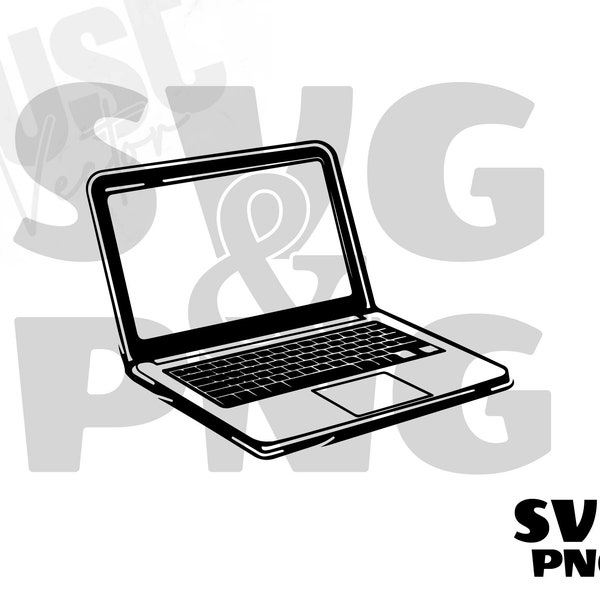 Laptop SVG, Laptop Clipart, Laptop cut file, Laptop png, Laptop silhouette, Digital Download