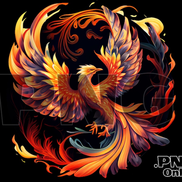 Phoenix Profile PNG, Phoenix Fantasy Clip Art, Phoenix PNG Transparent background, Fire and Flames, Instant downloadable, Digital Art