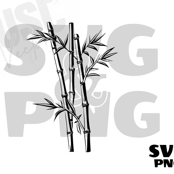 Bamboo svg, Bamboo Silhouette, Bamboo Clipart, Tropical Plant Bamboo, Bamboo Designs, Cut files for Cricut Instant Digital Download.