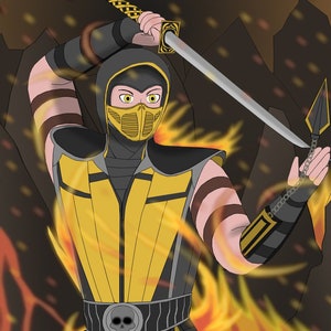 Scorpion From Mortal Kombat Original Fan Art