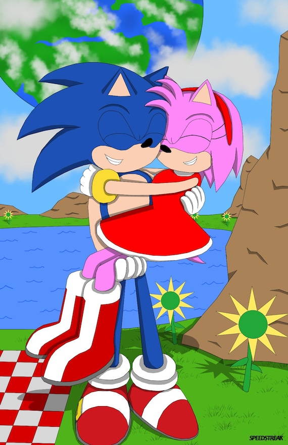Sonic and Amy Original Fan Art