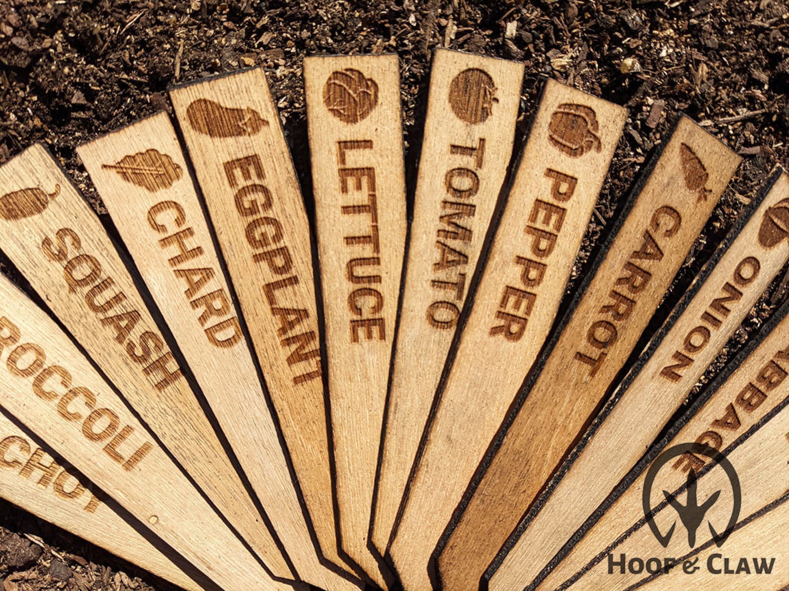 Garden Markers Stakes Wood Garden Labels and Signs Custom | Etsy