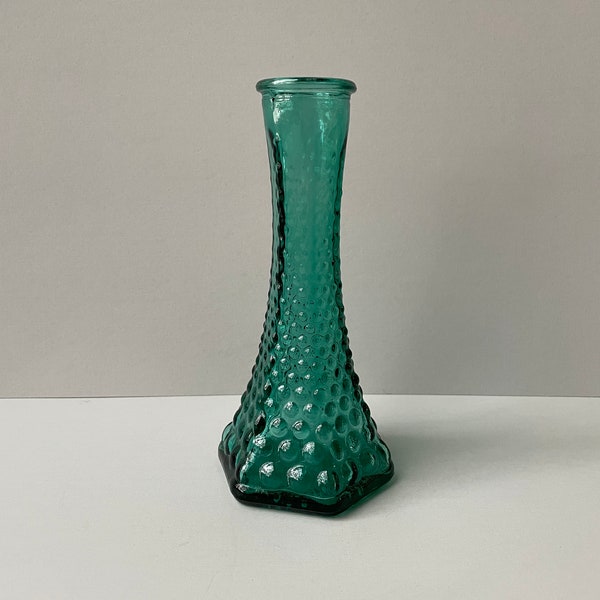 Vintage E.O. Brody Hobnail Bud Vase Teal Blue