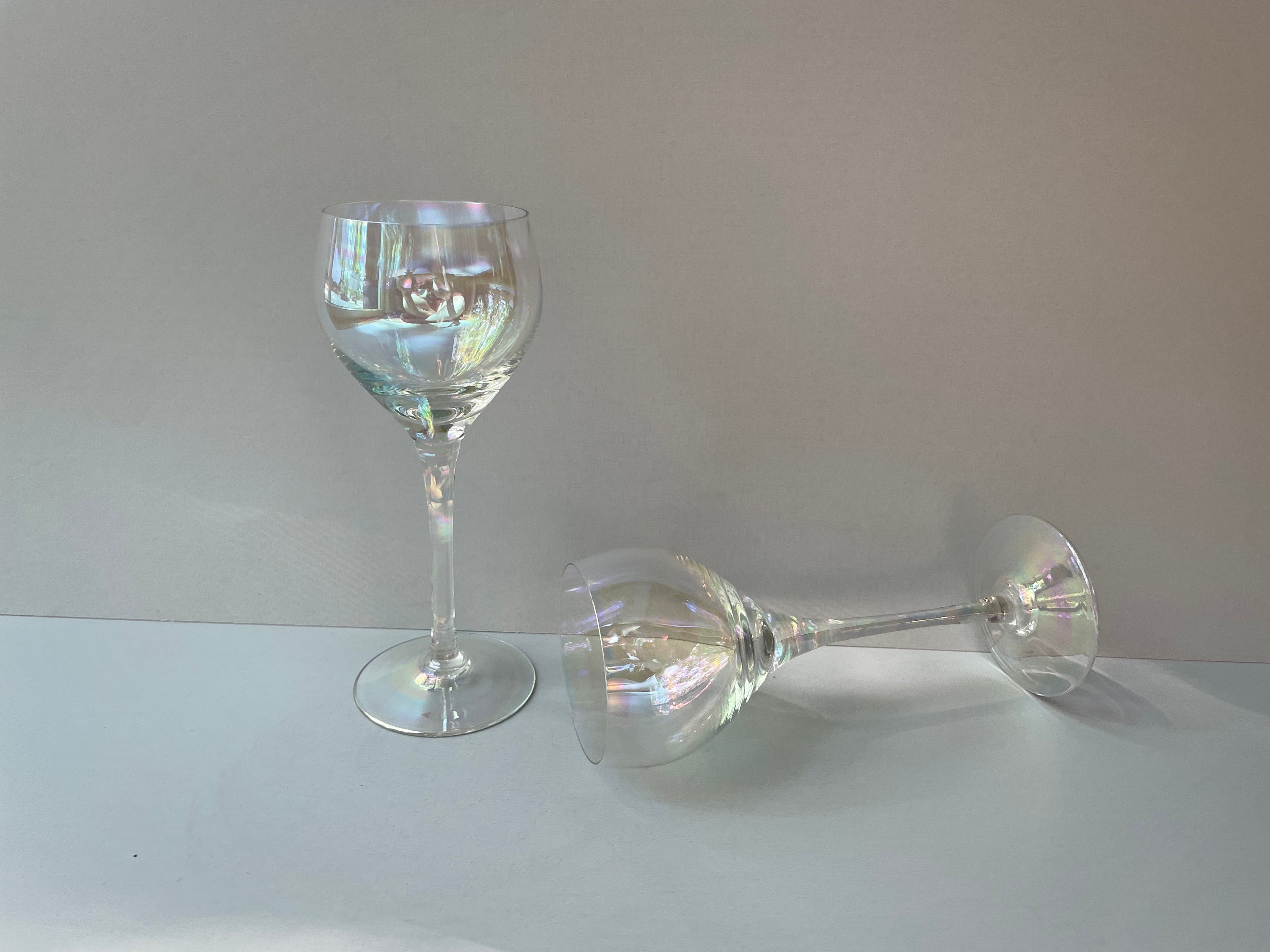 Set of 2 Small Iridescent Wine Glasses – Objects Inanimate