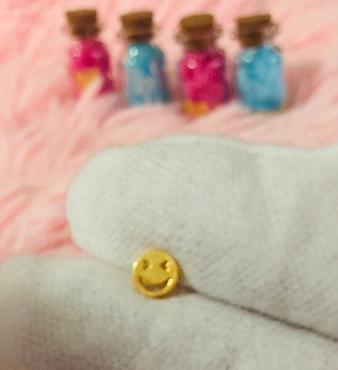 14k Gold Emoji Face Piercing Yellow Gold Tiny Studs Everyday Etsy