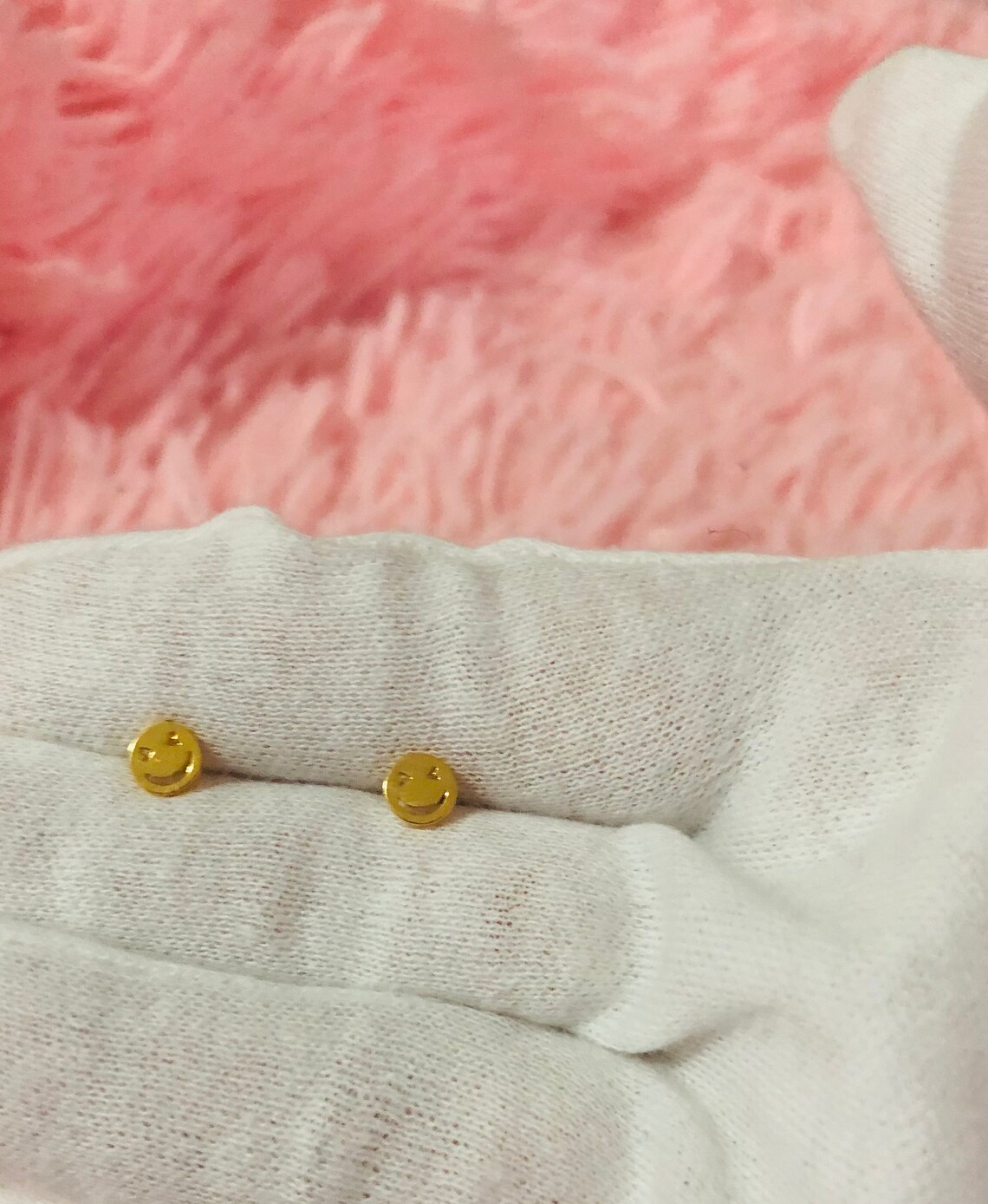 14k Gold Emoji Face Piercing Yellow Gold Tiny Studs Everyday Etsy