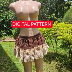 CROCHET RUFFLE SKIRT - crochet skirt pattern- crochet- digital pattern - pdf pattern for skirt- crochet mini skirt pattern- mini mesh skirt