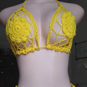FLOWER BIKINI TOP - Crochet Bikini top- Crochet bralette- flower Crochet bra-