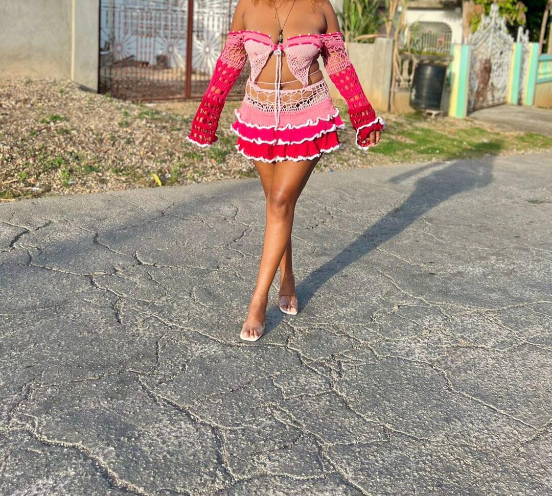 Crochet Ruffle Mini Skirt Set: Tiered Coquette Outfit - Etsy UK