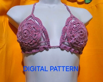 CROCHET BRA PATTERN- crochet bralette pattern- crochet swimwear pattern- Digital crochet pattern - Crochet swimwear bra pattern- crochet pa