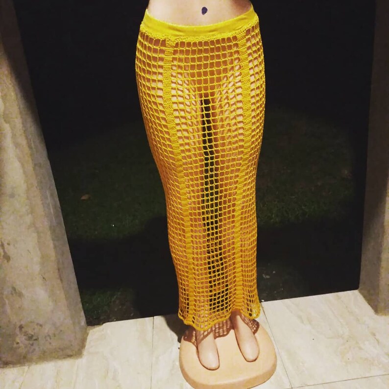 'Zaya' Crochet Mesh Maxi Skirt