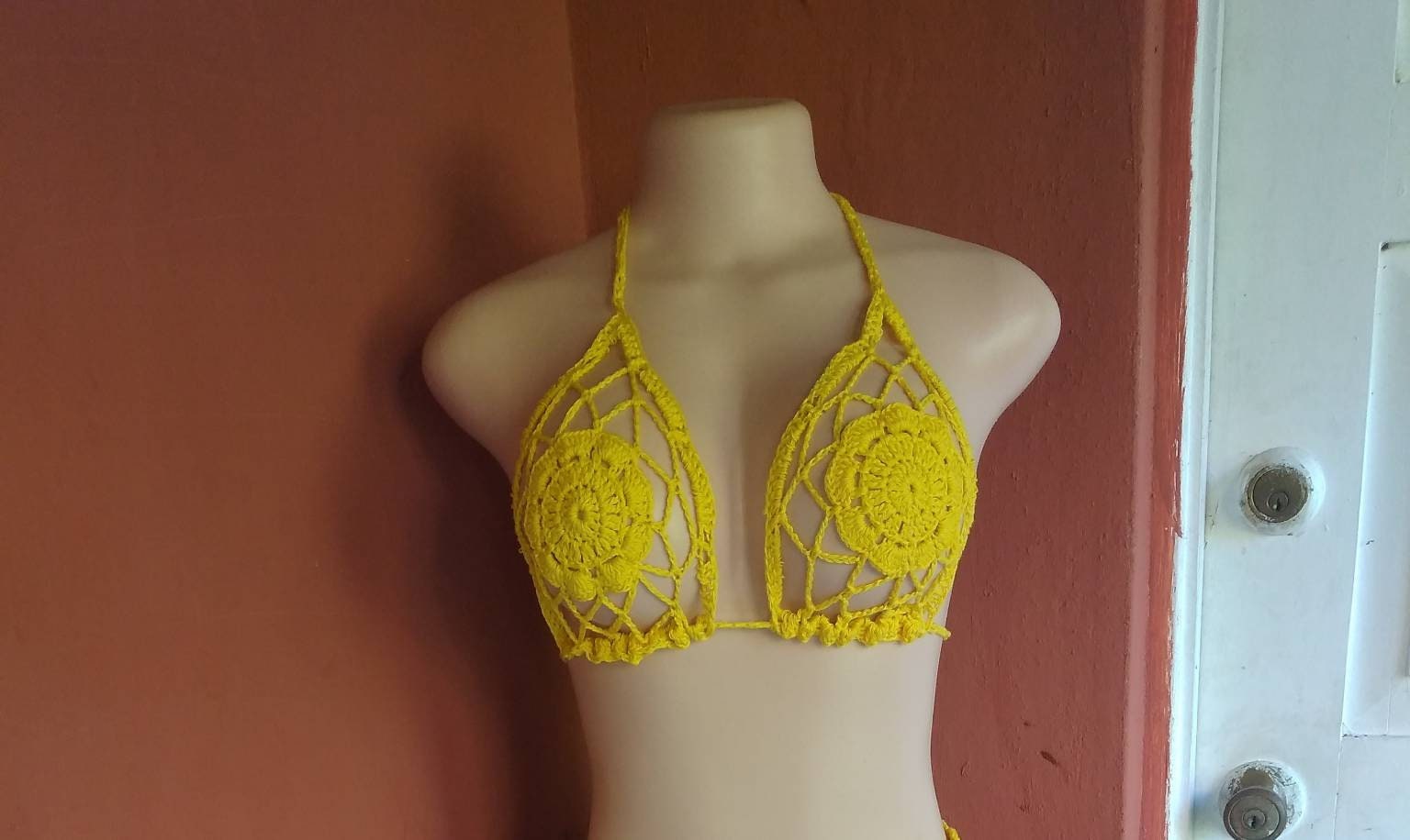 FLOWER BIKINI TOP Crochet Bikini Top Crochet Bralette Flower Crochet