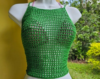 CROCHET HALTER TOP - Crochet mesh halter top pattern - Halter top pattern - crochet digital pattern - crochet pattern- crochet cover up top