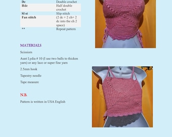 Crochet Granny Square Mini Top Pattern – Adjustable Straps (Digital Pattern)
