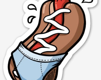 Stickers- Sexy hot dog - Funny Sticker - Naughty Sticker