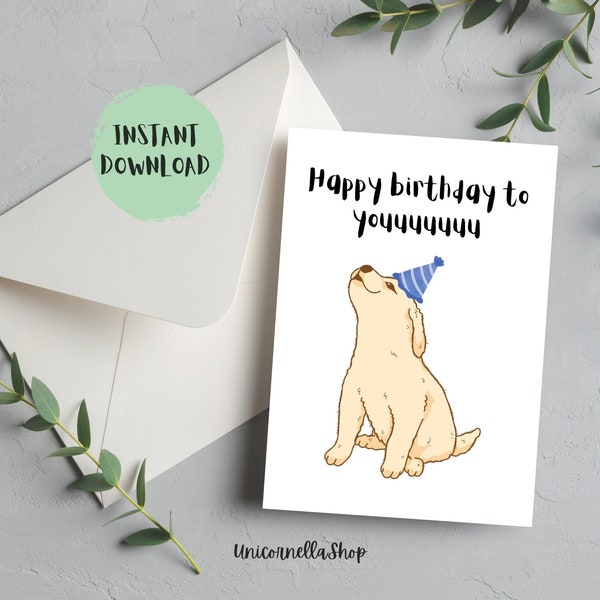 Happy Birthday From the Dog Card - Etsy