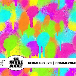 Neon Seamless Pattern, Spray Paint Seamless Pattern, Spray Paint Background, Seamless File, Repeating Pattern, Bright Neon Paint, JPG