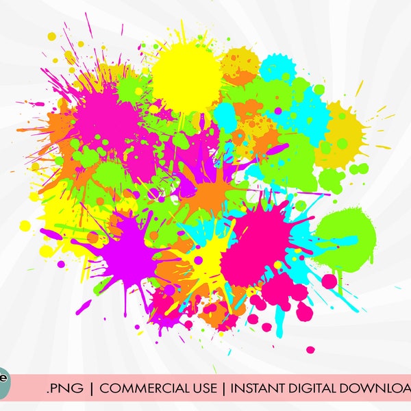 Neon Paint Splatter - Etsy