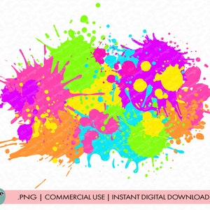 Neon Clipart PNG, Neon Sublimation, Neon Paint SVG, Neon Paint Splatter Clipart, Neon Paint Sublimation, 90s Sublimation, Paint Splat Splash