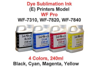 Tinta de sublimação corante 4 cores 240ml, 4 frascos, para impressoras (E) modelo Workforce Pro WF-7310, WF-7820, WF-7840