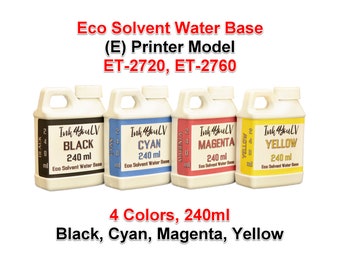 Eco Solvent Water Base Ink 4 Colores 240ml para (E) Impresora modelo ET-2720, ET-2760 4 Botellas