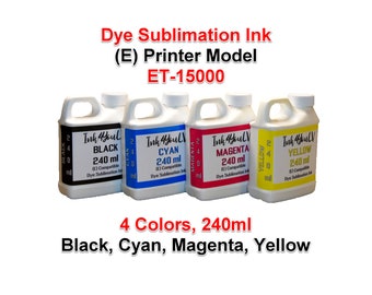 Dye Sublimation Ink 4 Colors 240ml, for (E) printers models et-15000, 4 Bottles