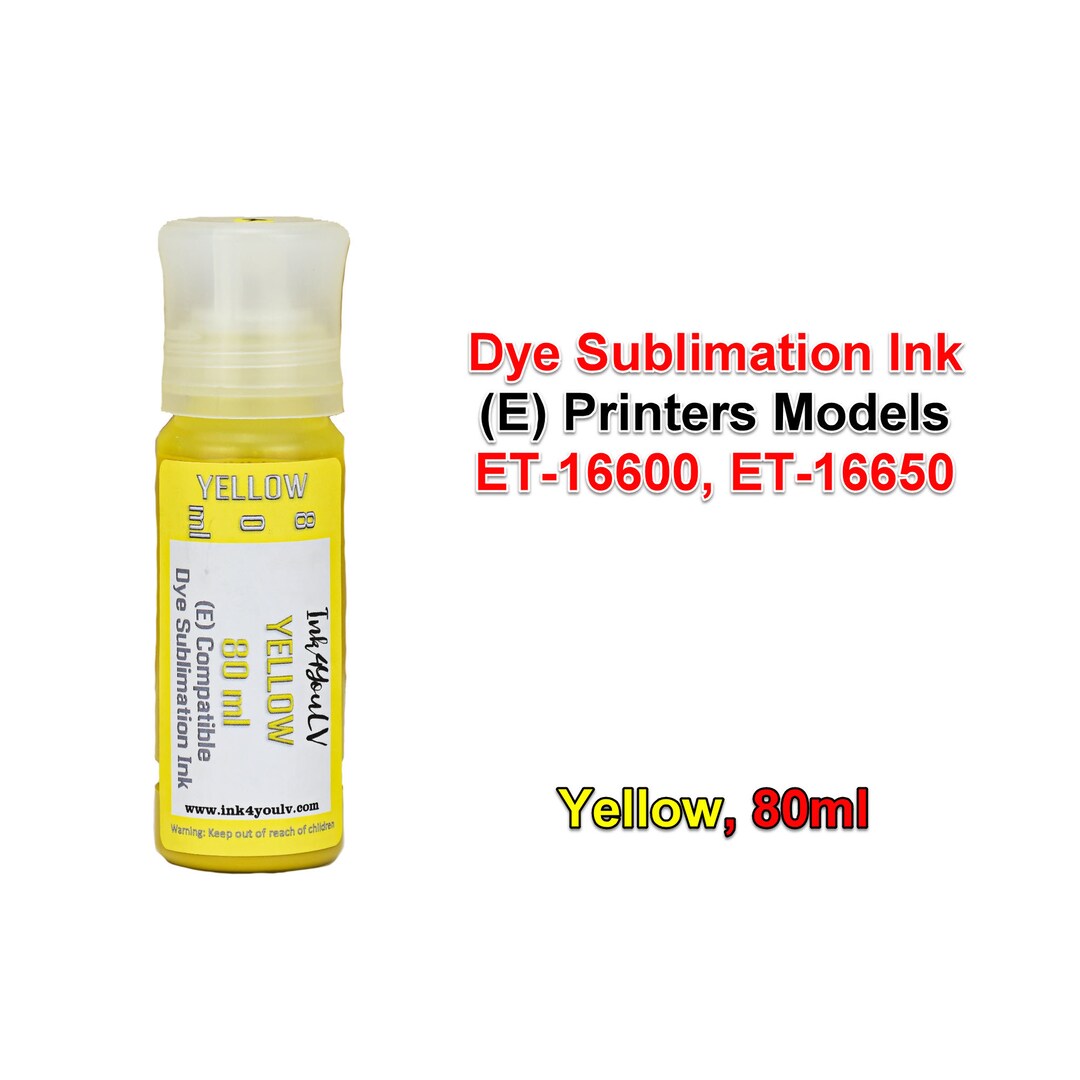 Dye Sublimation Ink 6 Colors 240ml, for E Printers Models ET-8500, ET 8550,  6 Bottles 