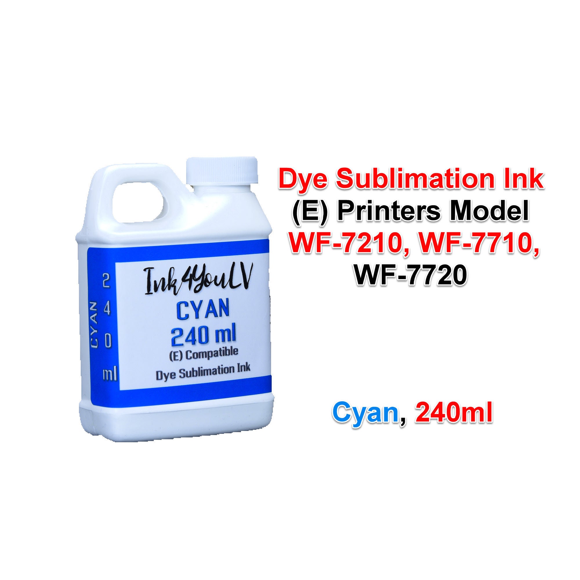 Dye Sublimation Ink 4 Colors 240ml, 4 Bottles, for E Printers Model WF ...