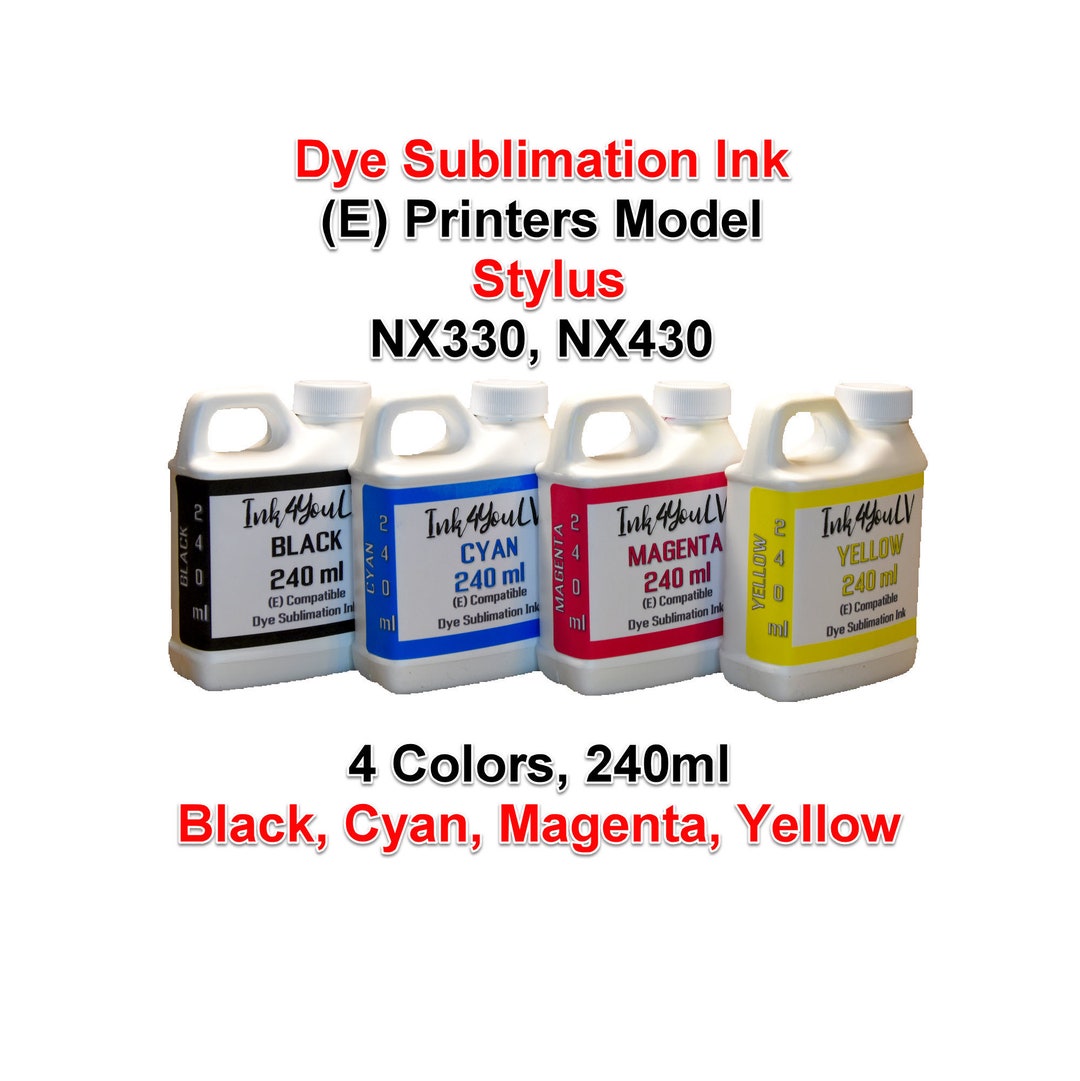 Dye Sublimation Ink 4 Colors 240ml, 4 Bottles, for (E) Printers Model ...
