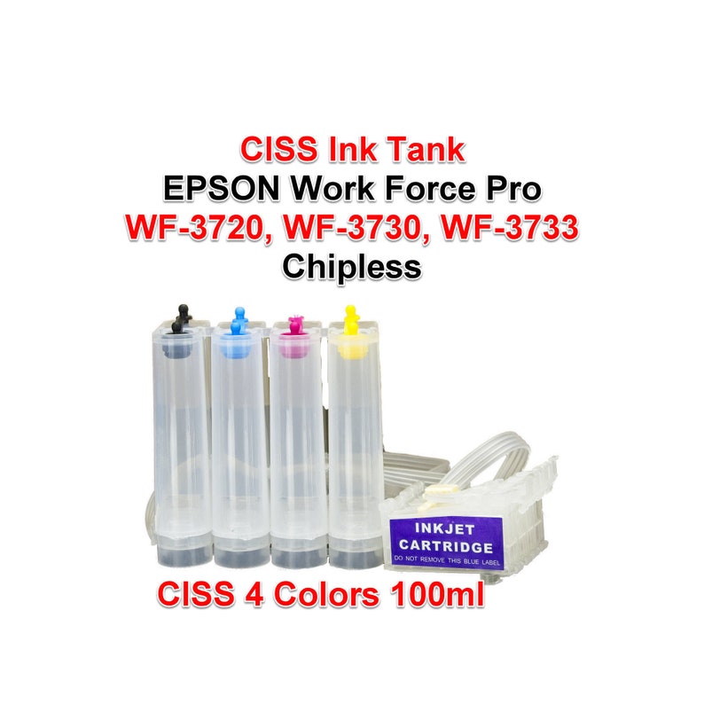 CISS Chipless Ink for Epson WorkForce Pro wf3720 WF3730 Etsy